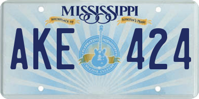 MS license plate AKE424