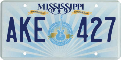 MS license plate AKE427