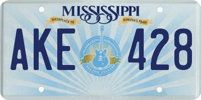 MS license plate AKE428