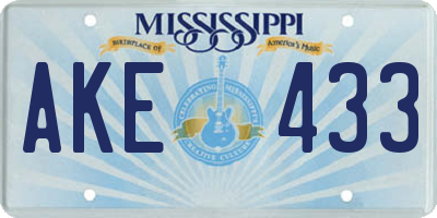 MS license plate AKE433