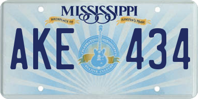 MS license plate AKE434