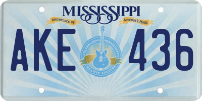 MS license plate AKE436
