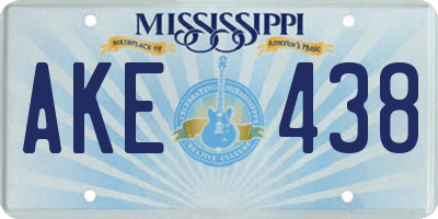 MS license plate AKE438