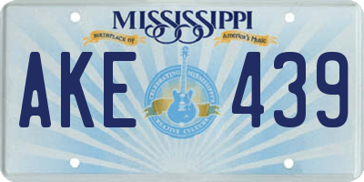 MS license plate AKE439