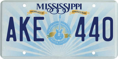 MS license plate AKE440