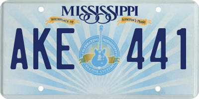 MS license plate AKE441