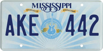 MS license plate AKE442