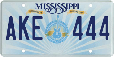MS license plate AKE444