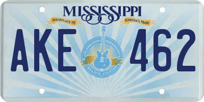 MS license plate AKE462