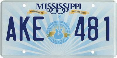MS license plate AKE481