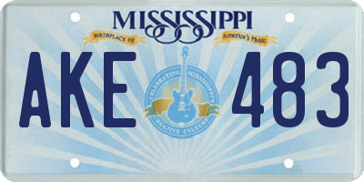 MS license plate AKE483