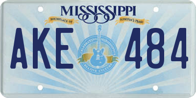 MS license plate AKE484