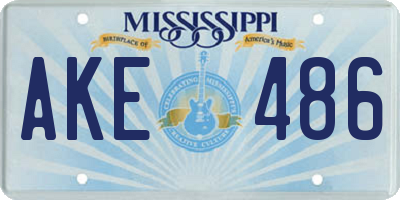 MS license plate AKE486