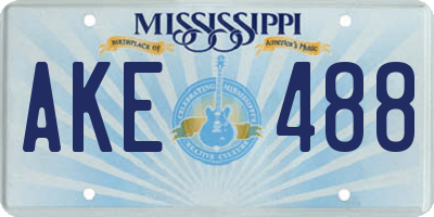 MS license plate AKE488