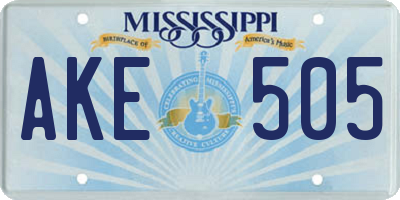 MS license plate AKE505