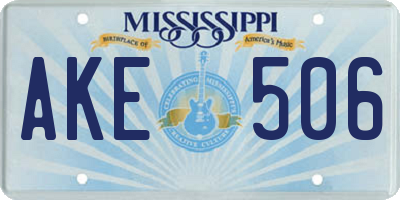 MS license plate AKE506