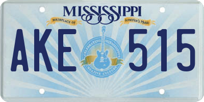 MS license plate AKE515