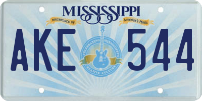 MS license plate AKE544