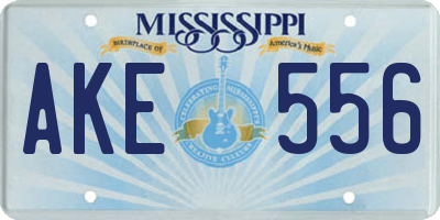 MS license plate AKE556