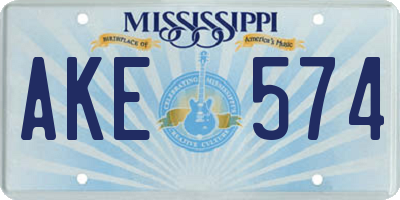 MS license plate AKE574