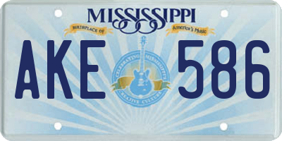 MS license plate AKE586