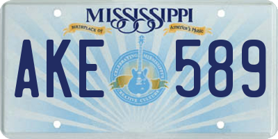MS license plate AKE589