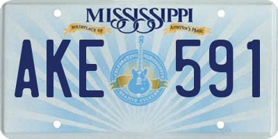 MS license plate AKE591