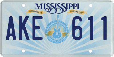 MS license plate AKE611