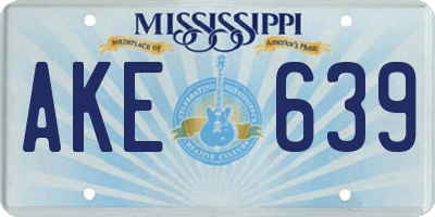 MS license plate AKE639