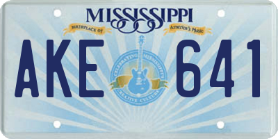 MS license plate AKE641