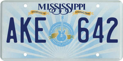 MS license plate AKE642