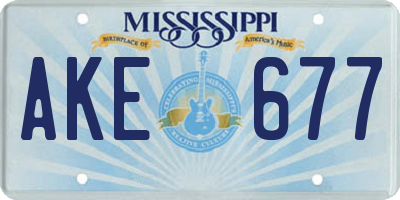 MS license plate AKE677