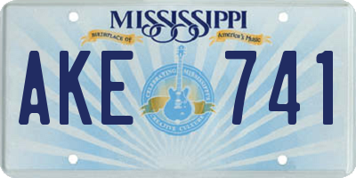 MS license plate AKE741
