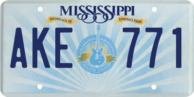 MS license plate AKE771
