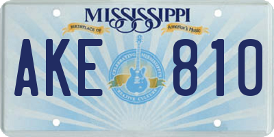 MS license plate AKE810