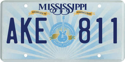 MS license plate AKE811