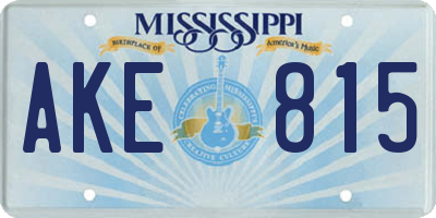 MS license plate AKE815