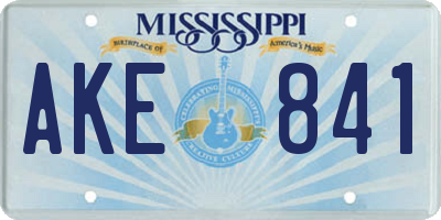 MS license plate AKE841