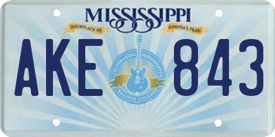 MS license plate AKE843