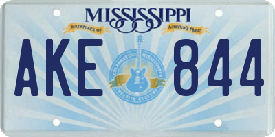 MS license plate AKE844
