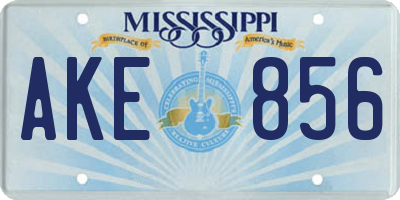 MS license plate AKE856