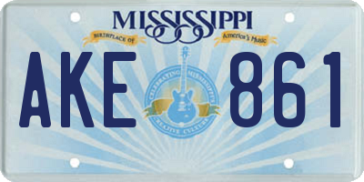 MS license plate AKE861