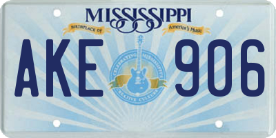 MS license plate AKE906