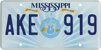 MS license plate AKE919