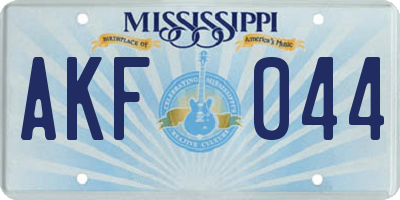 MS license plate AKF044