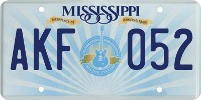 MS license plate AKF052