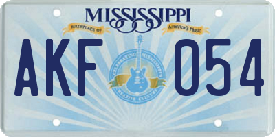 MS license plate AKF054