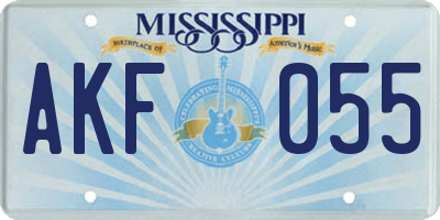MS license plate AKF055