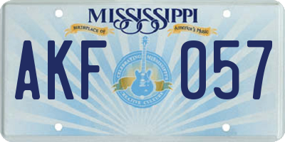 MS license plate AKF057