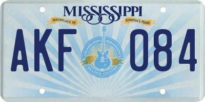 MS license plate AKF084